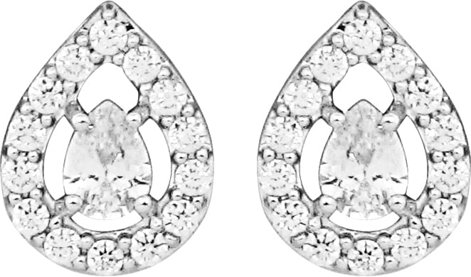 Funky Drop Sparkle Ørestikker i Sølv med Zirkonia