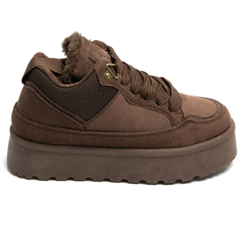 Debbie Sneakers til Dame - Coffee med Teddyfoer til Vinter