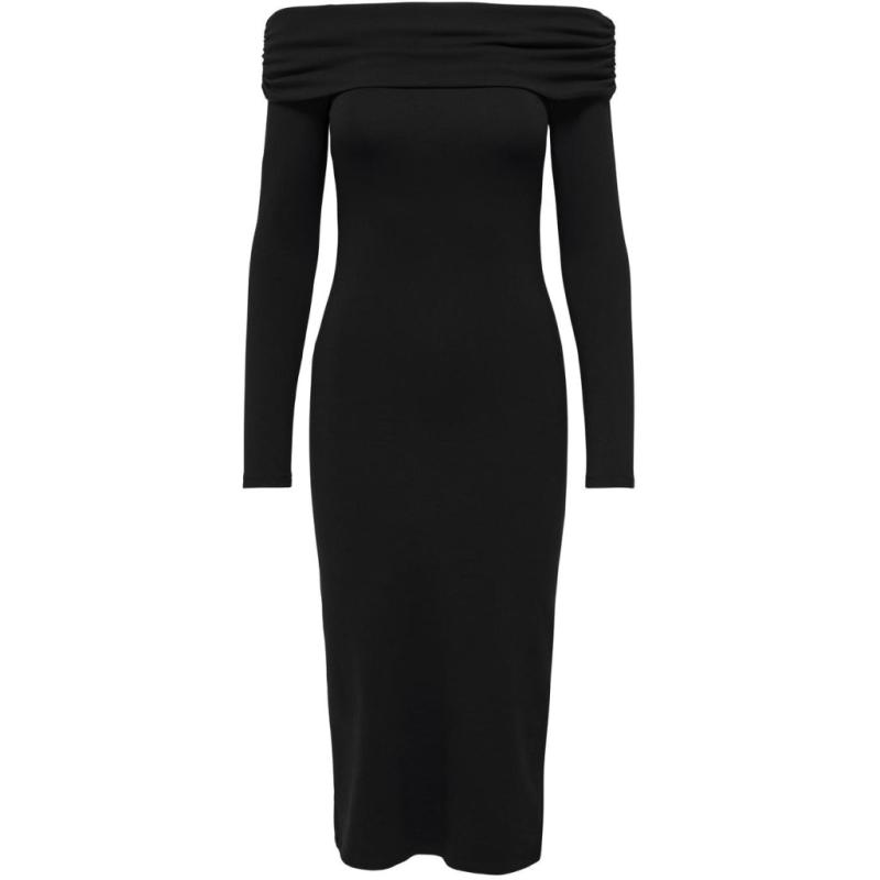 Smuk Off Shoulder Kjole i Sort fra Only - Tilbud!