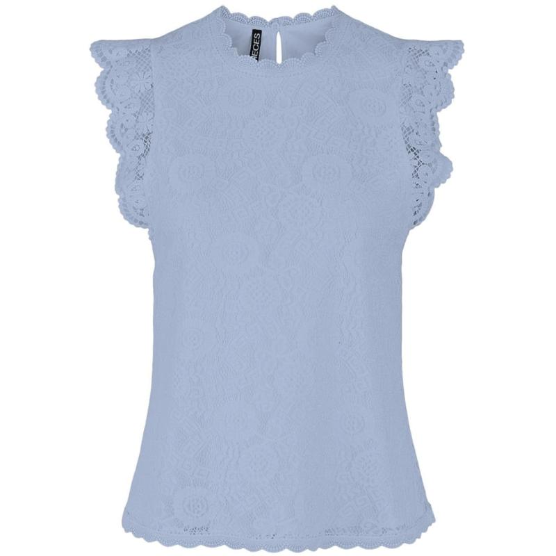 Flot blonde top i Kentucky Blue fra Pieces hos Klædeskabet.dk