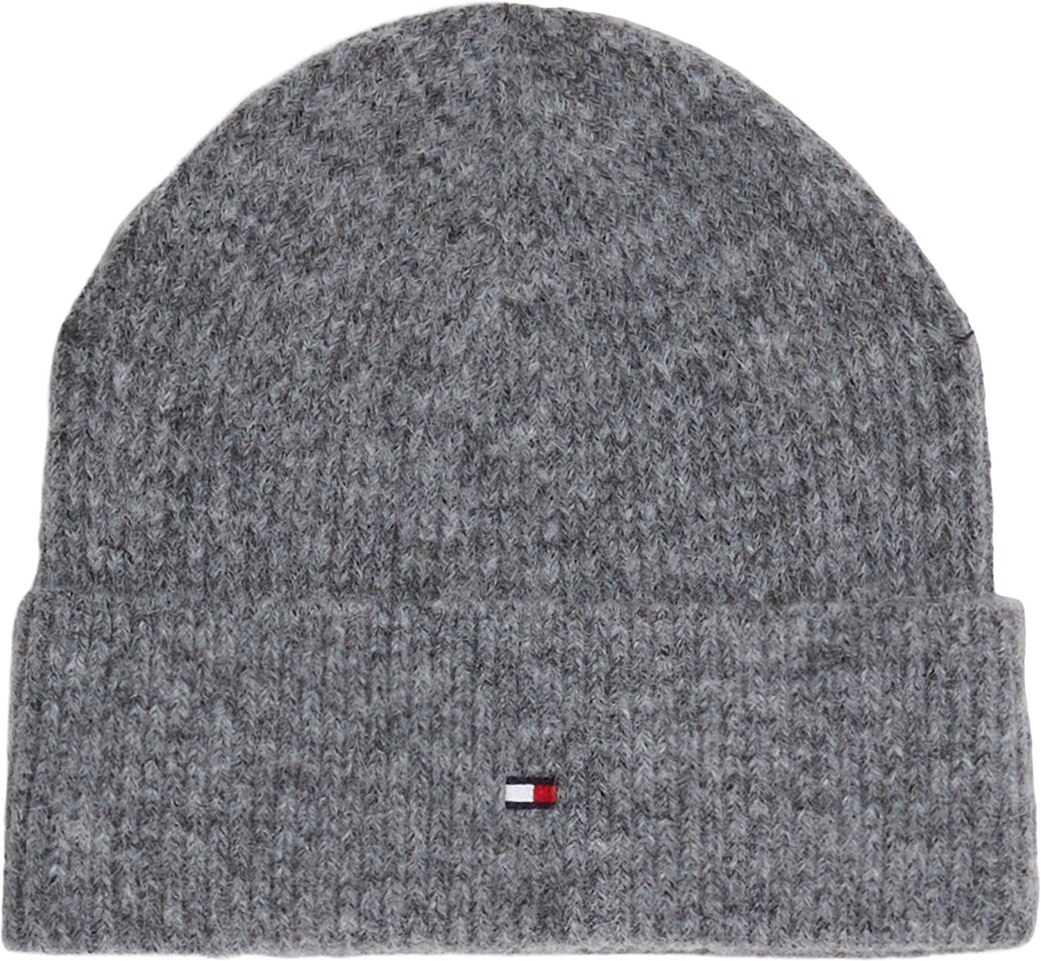 Essential Flag Fuzzy Beanie i Grå fra Tommy Hilfiger