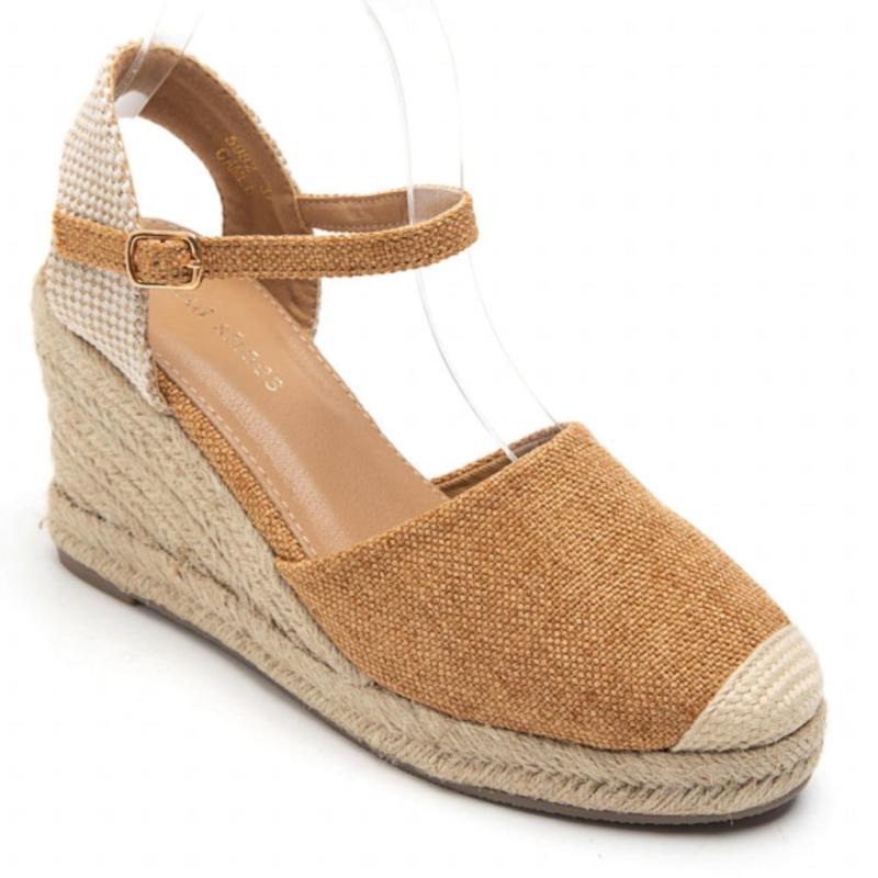 Vicca Dame Plateau Sandal i Camel - Sommerudsalg!