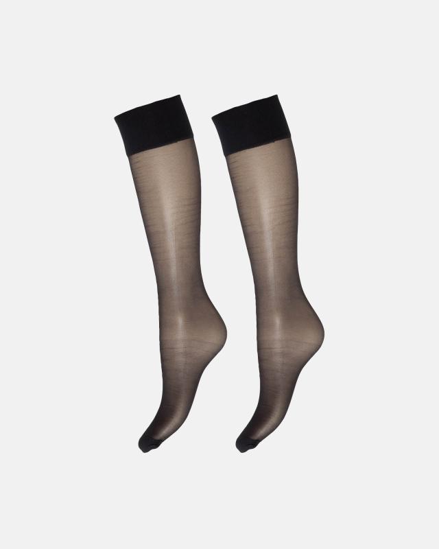 Knæstrømper "Silk Look" 2-Pak | 20 Denier | Sort fra Decoy